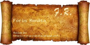 Foris Renáta névjegykártya